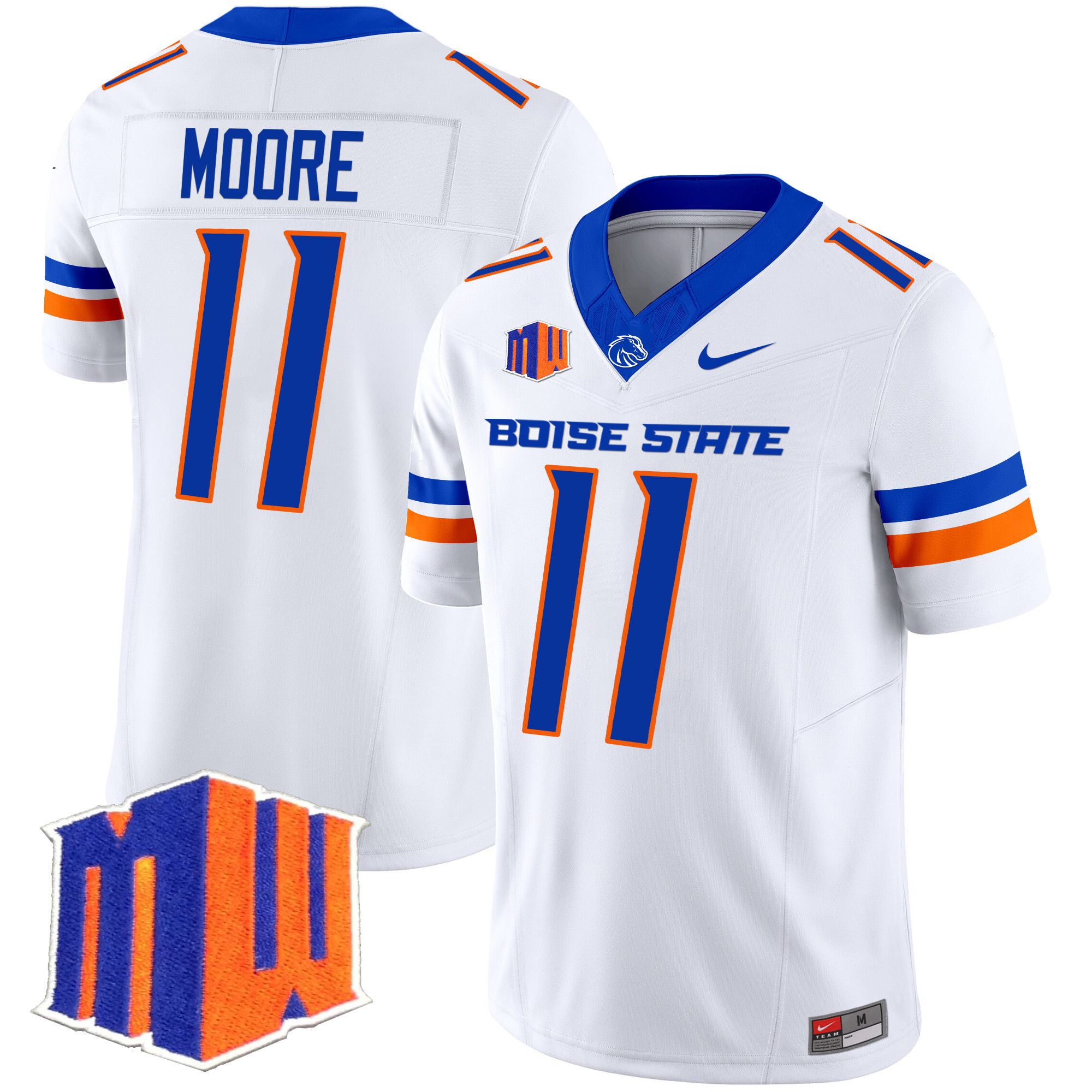 Men Boise State Broncos #11 Moore White Nike 2024 Vapor Limited NCAA Jersey->more ncaa teams->NCAA Jersey